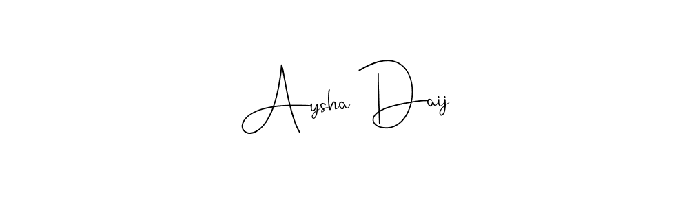 Andilay-7BmLP is a professional signature style that is perfect for those who want to add a touch of class to their signature. It is also a great choice for those who want to make their signature more unique. Get Aysha Daij name to fancy signature for free. Aysha Daij signature style 4 images and pictures png