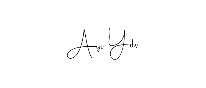 This is the best signature style for the Ayu Ydv name. Also you like these signature font (Andilay-7BmLP). Mix name signature. Ayu Ydv signature style 4 images and pictures png