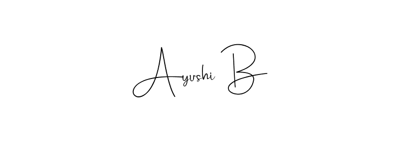 Also You can easily find your signature by using the search form. We will create Ayushi B name handwritten signature images for you free of cost using Andilay-7BmLP sign style. Ayushi B signature style 4 images and pictures png