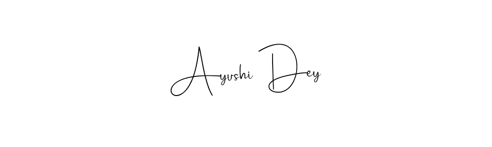 This is the best signature style for the Ayushi Dey name. Also you like these signature font (Andilay-7BmLP). Mix name signature. Ayushi Dey signature style 4 images and pictures png