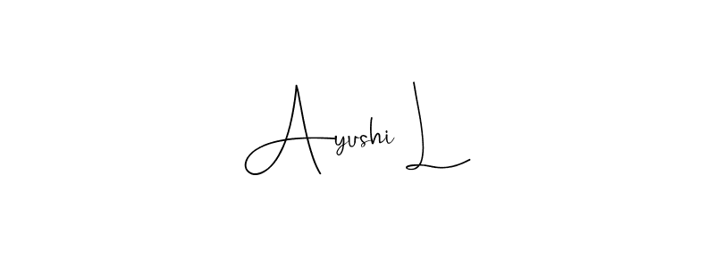 Make a beautiful signature design for name Ayushi L. Use this online signature maker to create a handwritten signature for free. Ayushi L signature style 4 images and pictures png