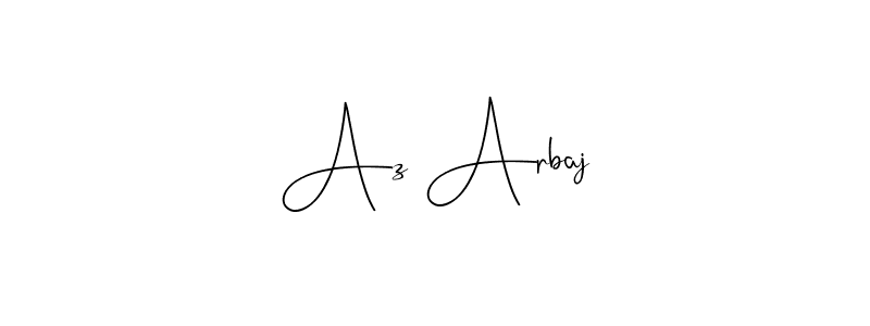How to make Az Arbaj name signature. Use Andilay-7BmLP style for creating short signs online. This is the latest handwritten sign. Az Arbaj signature style 4 images and pictures png