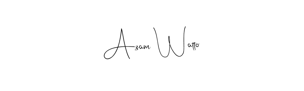 How to make Azam Watto name signature. Use Andilay-7BmLP style for creating short signs online. This is the latest handwritten sign. Azam Watto signature style 4 images and pictures png