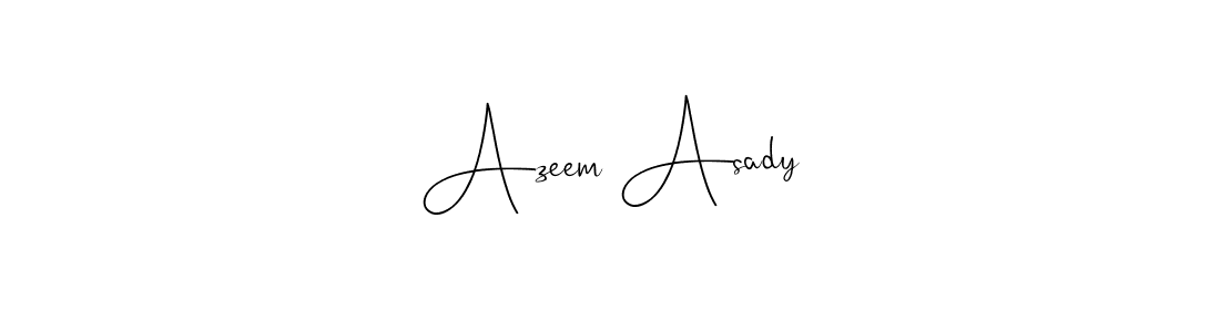 The best way (Andilay-7BmLP) to make a short signature is to pick only two or three words in your name. The name Azeem Asady include a total of six letters. For converting this name. Azeem Asady signature style 4 images and pictures png