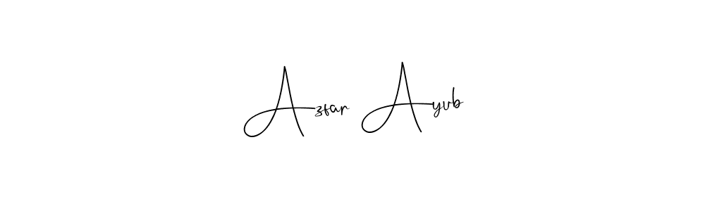Create a beautiful signature design for name Azfar Ayub. With this signature (Andilay-7BmLP) fonts, you can make a handwritten signature for free. Azfar Ayub signature style 4 images and pictures png