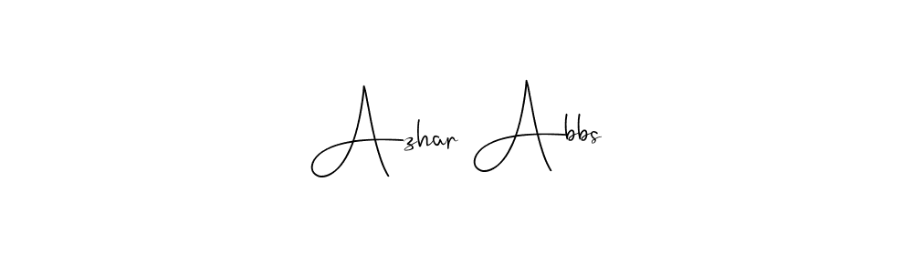The best way (Andilay-7BmLP) to make a short signature is to pick only two or three words in your name. The name Azhar Abbs include a total of six letters. For converting this name. Azhar Abbs signature style 4 images and pictures png