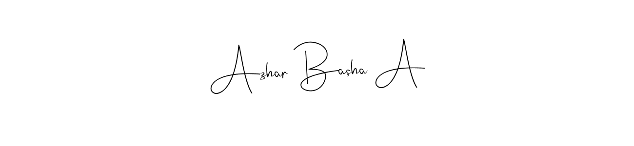 Make a beautiful signature design for name Azhar Basha A. Use this online signature maker to create a handwritten signature for free. Azhar Basha A signature style 4 images and pictures png