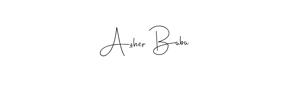 How to make Azher Baba name signature. Use Andilay-7BmLP style for creating short signs online. This is the latest handwritten sign. Azher Baba signature style 4 images and pictures png