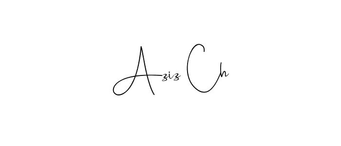 if you are searching for the best signature style for your name Aziz Ch. so please give up your signature search. here we have designed multiple signature styles  using Andilay-7BmLP. Aziz Ch signature style 4 images and pictures png
