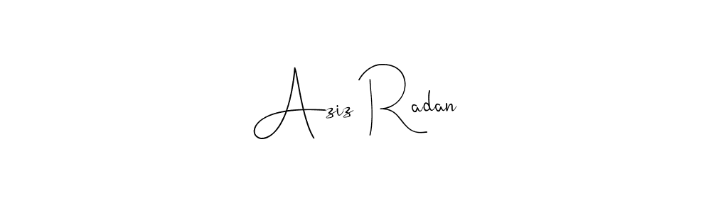 Design your own signature with our free online signature maker. With this signature software, you can create a handwritten (Andilay-7BmLP) signature for name Aziz Radan. Aziz Radan signature style 4 images and pictures png