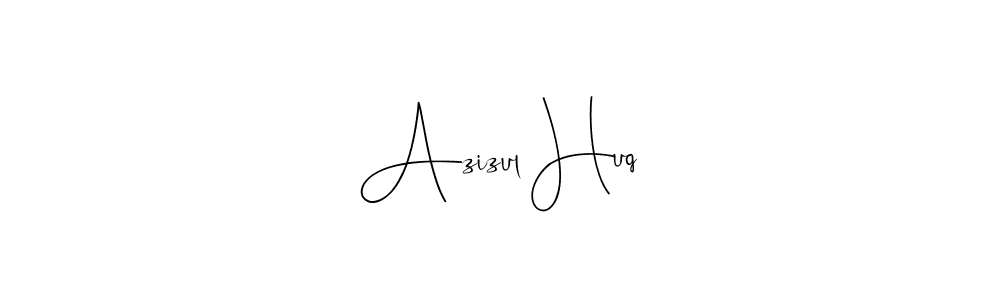 How to make Azizul Huq name signature. Use Andilay-7BmLP style for creating short signs online. This is the latest handwritten sign. Azizul Huq signature style 4 images and pictures png
