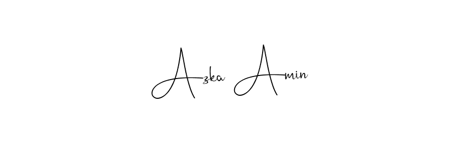 Also we have Azka Amin name is the best signature style. Create professional handwritten signature collection using Andilay-7BmLP autograph style. Azka Amin signature style 4 images and pictures png