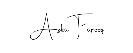 The Andilay-7BmLP lettering style adds unique flourish to name Azka Farooq. Stand out with a custom digital autograph made in seconds. Azka Farooq signature style 4 images and pictures png
