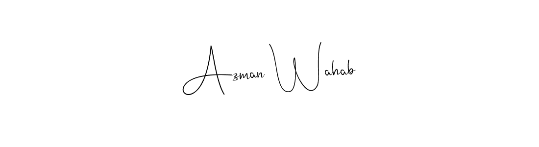 How to make Azman Wahab name signature. Use Andilay-7BmLP style for creating short signs online. This is the latest handwritten sign. Azman Wahab signature style 4 images and pictures png