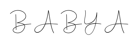 Elevate your brand with a stunning B A B Y A eSignature. The Andilay-7BmLP style provides a balanced, flowing aesthetic for everyday signing. B A B Y A signature style 4 images and pictures png