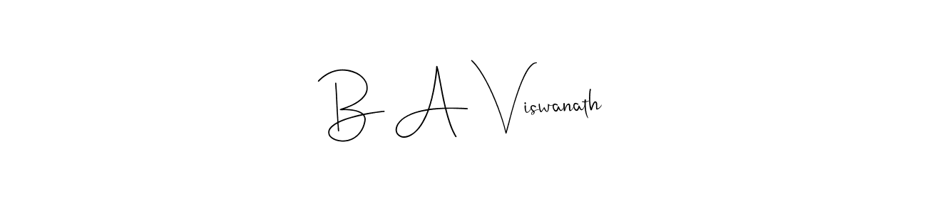 How to make B A Viswanath name signature. Use Andilay-7BmLP style for creating short signs online. This is the latest handwritten sign. B A Viswanath signature style 4 images and pictures png