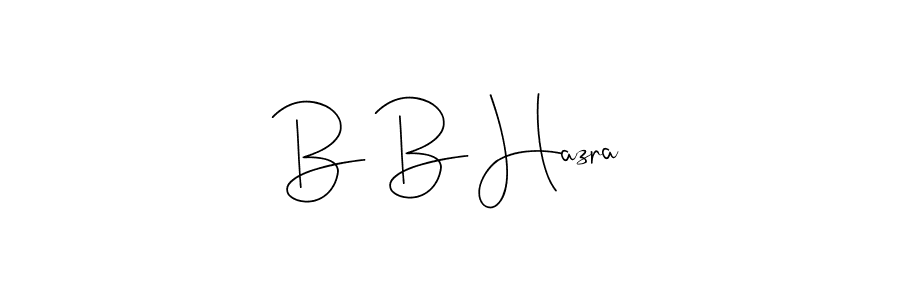 The best way (Andilay-7BmLP) to make a short signature is to pick only two or three words in your name. The name B B Hazra include a total of six letters. For converting this name. B B Hazra signature style 4 images and pictures png