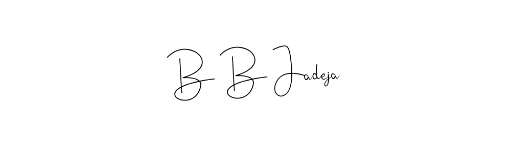 Design your own signature with our free online signature maker. With this signature software, you can create a handwritten (Andilay-7BmLP) signature for name B B Jadeja. B B Jadeja signature style 4 images and pictures png