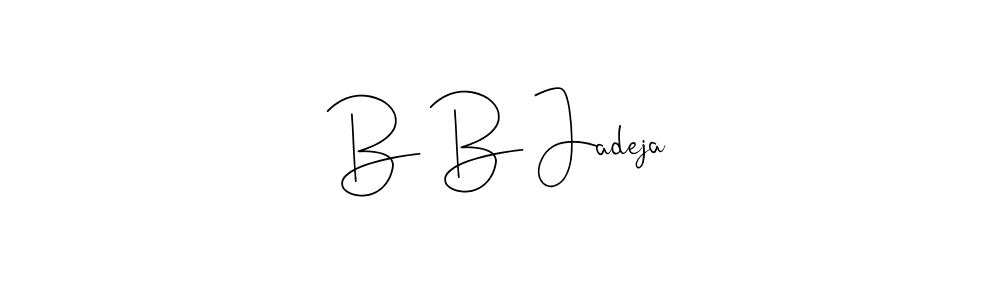 Design your own signature with our free online signature maker. With this signature software, you can create a handwritten (Andilay-7BmLP) signature for name B B Jadeja. B B Jadeja signature style 4 images and pictures png