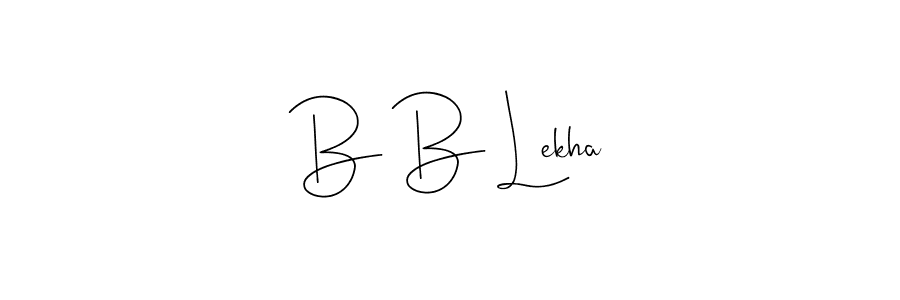 Use a signature maker to create a handwritten signature online. With this signature software, you can design (Andilay-7BmLP) your own signature for name B B Lekha. B B Lekha signature style 4 images and pictures png