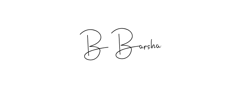 How to make B Barsha name signature. Use Andilay-7BmLP style for creating short signs online. This is the latest handwritten sign. B Barsha signature style 4 images and pictures png