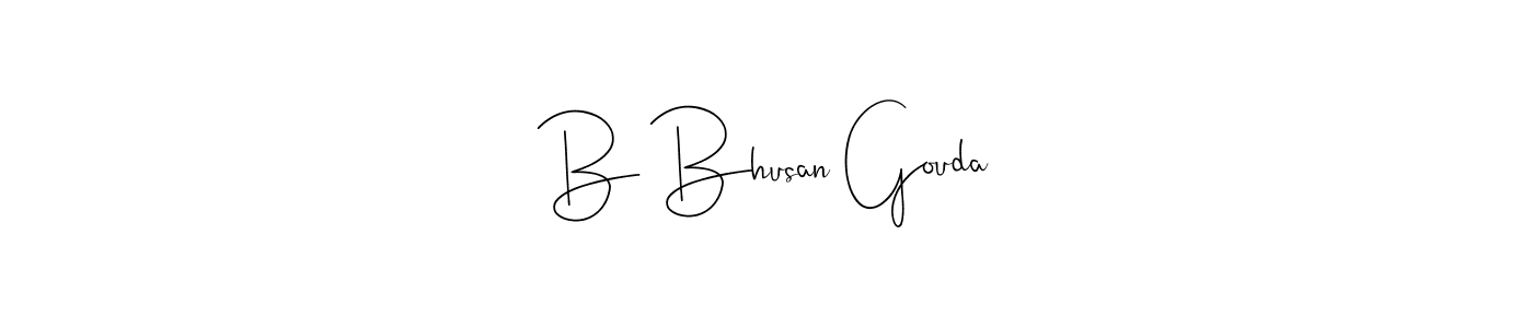 You should practise on your own different ways (Andilay-7BmLP) to write your name (B Bhusan Gouda) in signature. don't let someone else do it for you. B Bhusan Gouda signature style 4 images and pictures png
