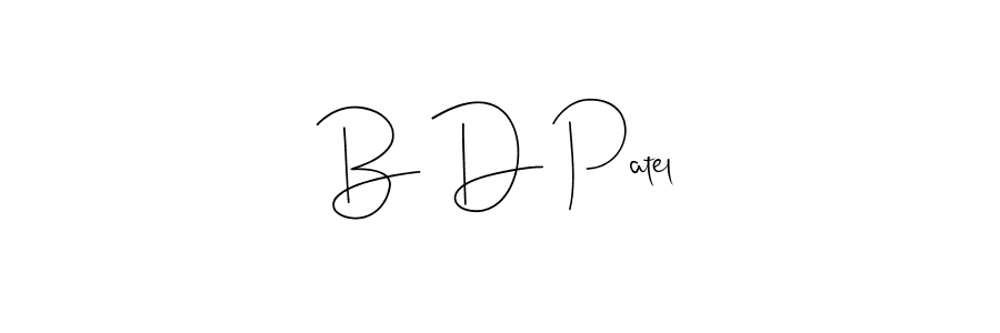 if you are searching for the best signature style for your name B D Patel. so please give up your signature search. here we have designed multiple signature styles  using Andilay-7BmLP. B D Patel signature style 4 images and pictures png