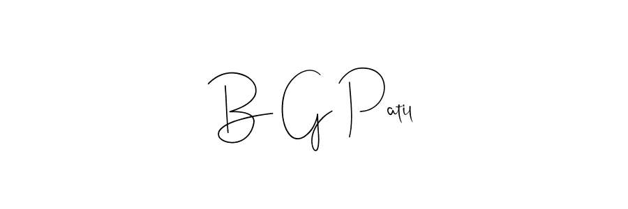 How to make B G Patil signature? Andilay-7BmLP is a professional autograph style. Create handwritten signature for B G Patil name. B G Patil signature style 4 images and pictures png