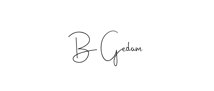 You can use this online signature creator to create a handwritten signature for the name B Gedam. This is the best online autograph maker. B Gedam signature style 4 images and pictures png