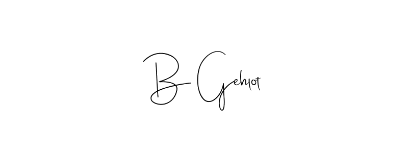 Use a signature maker to create a handwritten signature online. With this signature software, you can design (Andilay-7BmLP) your own signature for name B Gehlot. B Gehlot signature style 4 images and pictures png