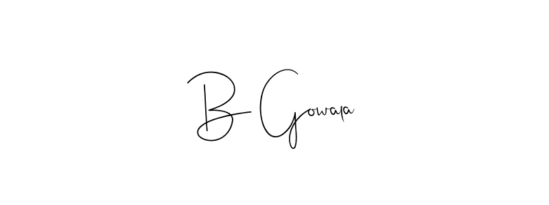 How to make B Gowala signature? Andilay-7BmLP is a professional autograph style. Create handwritten signature for B Gowala name. B Gowala signature style 4 images and pictures png