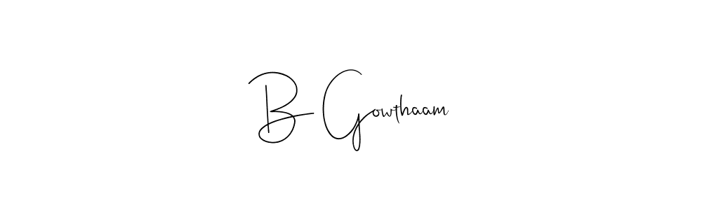 Design your own signature with our free online signature maker. With this signature software, you can create a handwritten (Andilay-7BmLP) signature for name B Gowthaam. B Gowthaam signature style 4 images and pictures png