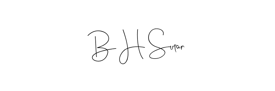 You should practise on your own different ways (Andilay-7BmLP) to write your name (B H Sutar) in signature. don't let someone else do it for you. B H Sutar signature style 4 images and pictures png