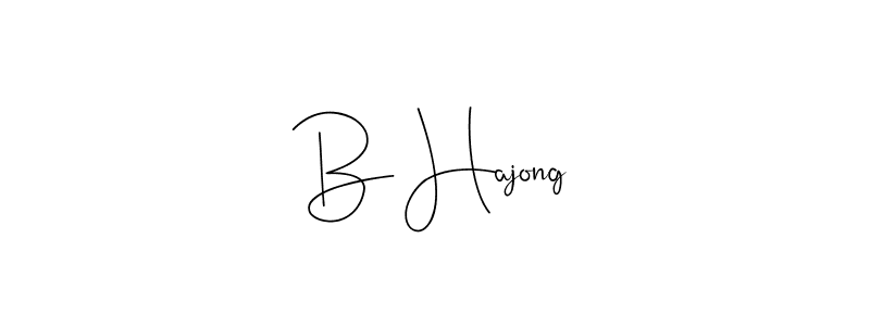 Make a beautiful signature design for name B Hajong. With this signature (Andilay-7BmLP) style, you can create a handwritten signature for free. B Hajong signature style 4 images and pictures png