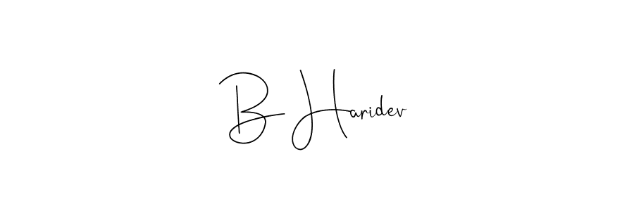 Use a signature maker to create a handwritten signature online. With this signature software, you can design (Andilay-7BmLP) your own signature for name B Haridev. B Haridev signature style 4 images and pictures png