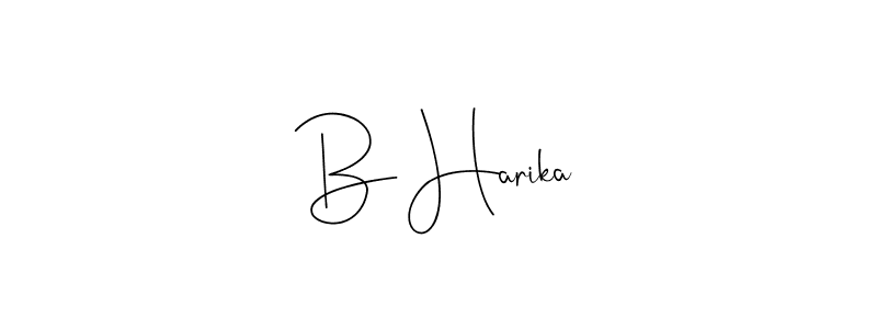 Design your own signature with our free online signature maker. With this signature software, you can create a handwritten (Andilay-7BmLP) signature for name B Harika. B Harika signature style 4 images and pictures png