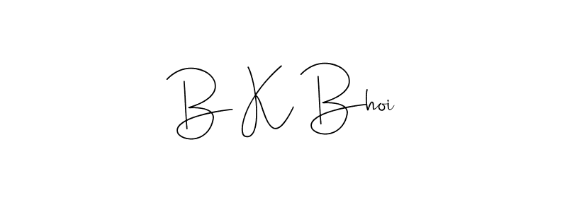 if you are searching for the best signature style for your name B K Bhoi. so please give up your signature search. here we have designed multiple signature styles  using Andilay-7BmLP. B K Bhoi signature style 4 images and pictures png