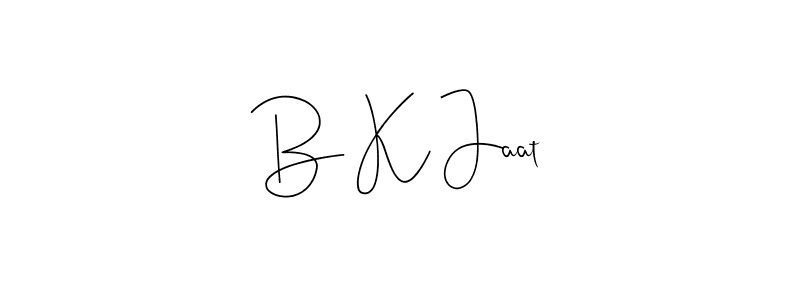 How to make B K Jaat name signature. Use Andilay-7BmLP style for creating short signs online. This is the latest handwritten sign. B K Jaat signature style 4 images and pictures png