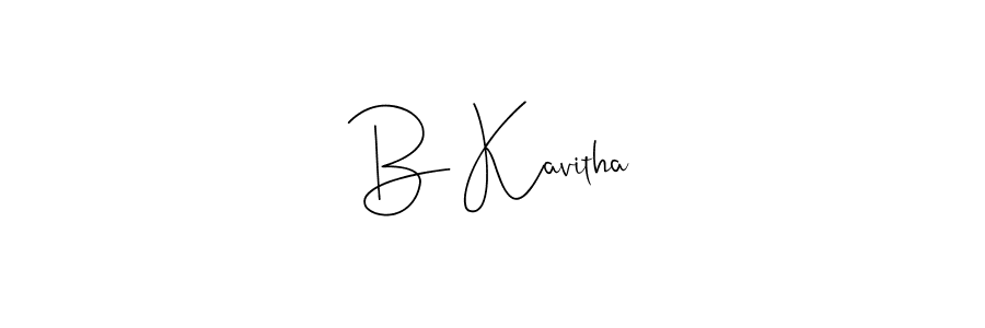 You should practise on your own different ways (Andilay-7BmLP) to write your name (B Kavitha) in signature. don't let someone else do it for you. B Kavitha signature style 4 images and pictures png