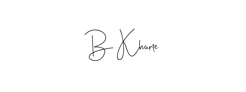 Use a signature maker to create a handwritten signature online. With this signature software, you can design (Andilay-7BmLP) your own signature for name B Kharte. B Kharte signature style 4 images and pictures png