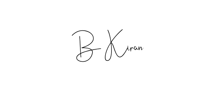 How to make B Kiran name signature. Use Andilay-7BmLP style for creating short signs online. This is the latest handwritten sign. B Kiran signature style 4 images and pictures png