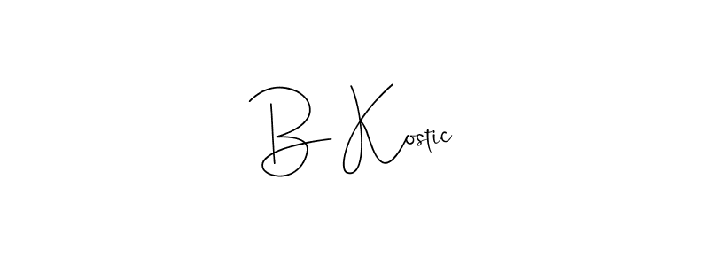 This is the best signature style for the B Kostic name. Also you like these signature font (Andilay-7BmLP). Mix name signature. B Kostic signature style 4 images and pictures png