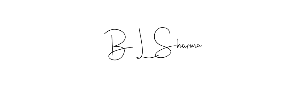 The best way (Andilay-7BmLP) to make a short signature is to pick only two or three words in your name. The name B L Sharma include a total of six letters. For converting this name. B L Sharma signature style 4 images and pictures png