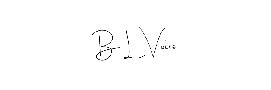 This is the best signature style for the B L Vokes name. Also you like these signature font (Andilay-7BmLP). Mix name signature. B L Vokes signature style 4 images and pictures png