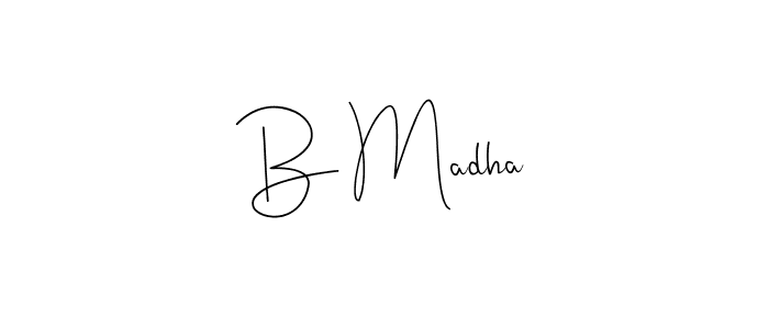 How to make B Madha signature? Andilay-7BmLP is a professional autograph style. Create handwritten signature for B Madha name. B Madha signature style 4 images and pictures png