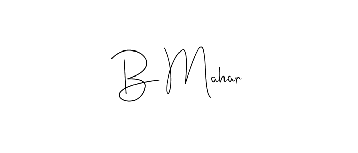 Make a beautiful signature design for name B Mahar. With this signature (Andilay-7BmLP) style, you can create a handwritten signature for free. B Mahar signature style 4 images and pictures png