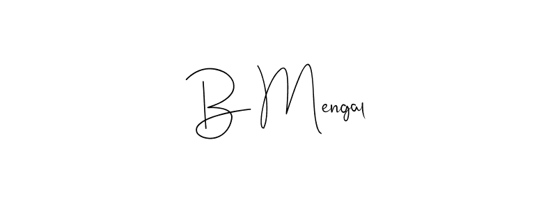 How to make B Mengal signature? Andilay-7BmLP is a professional autograph style. Create handwritten signature for B Mengal name. B Mengal signature style 4 images and pictures png