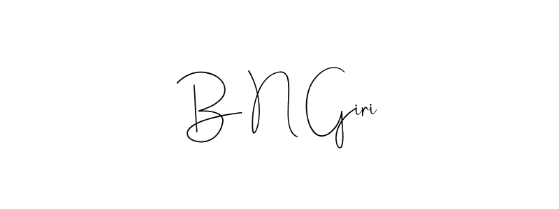 if you are searching for the best signature style for your name B N Giri. so please give up your signature search. here we have designed multiple signature styles  using Andilay-7BmLP. B N Giri signature style 4 images and pictures png