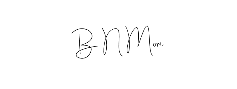 if you are searching for the best signature style for your name B N Mori. so please give up your signature search. here we have designed multiple signature styles  using Andilay-7BmLP. B N Mori signature style 4 images and pictures png