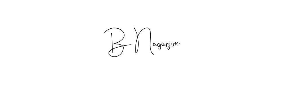 The best way (Andilay-7BmLP) to make a short signature is to pick only two or three words in your name. The name B Nagarjun include a total of six letters. For converting this name. B Nagarjun signature style 4 images and pictures png